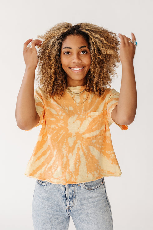 Yo Retro Tie Dye Tee// Orange
